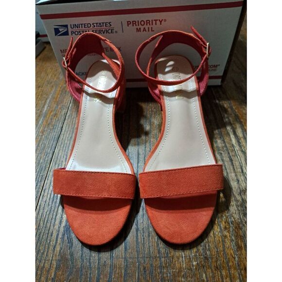 9.5 Dream Pairs Red Carnival Open Toe Low Block Chunky Heel Dress Shoes Sandals - Picture 2 of 6